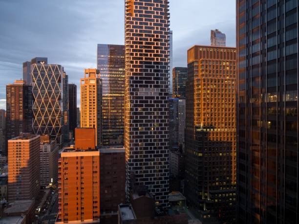 istock Manhattan skyscrapers in the evening 1470718525