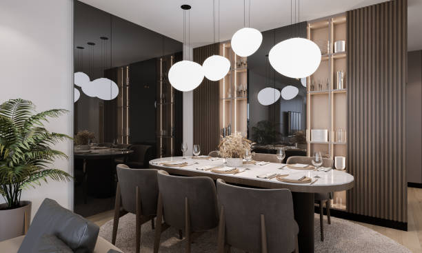 istock Luxury apartment dining room 1470720051