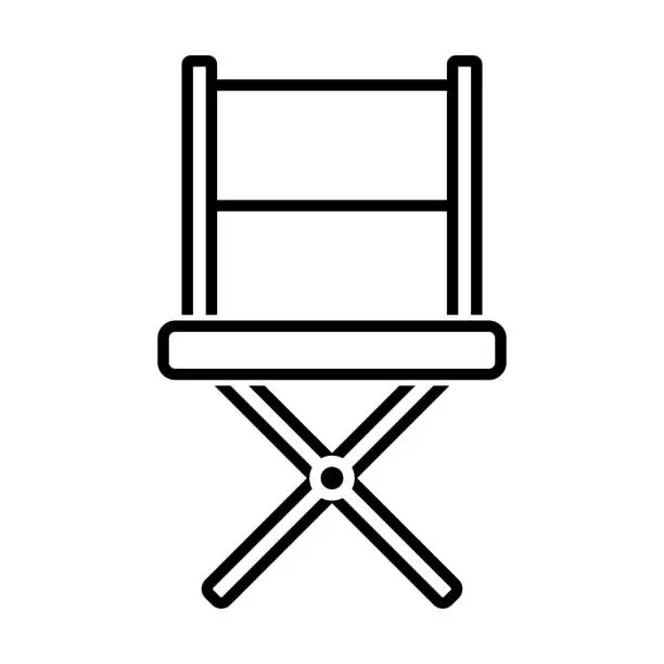 Vector illustration of director chair icon, cinema vector, chair illustration