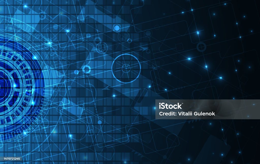 Abstract Tech Background Futuristic Technology Interface Vector ...