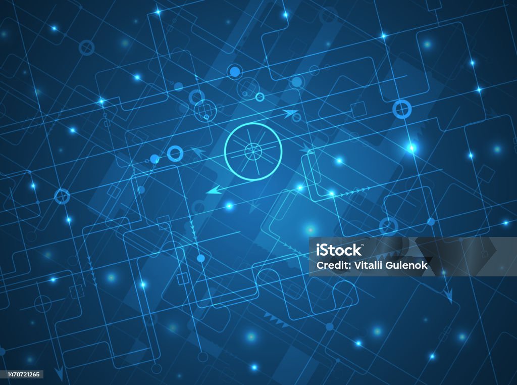 Abstract Tech Background Futuristic Technology Interface Vector ...