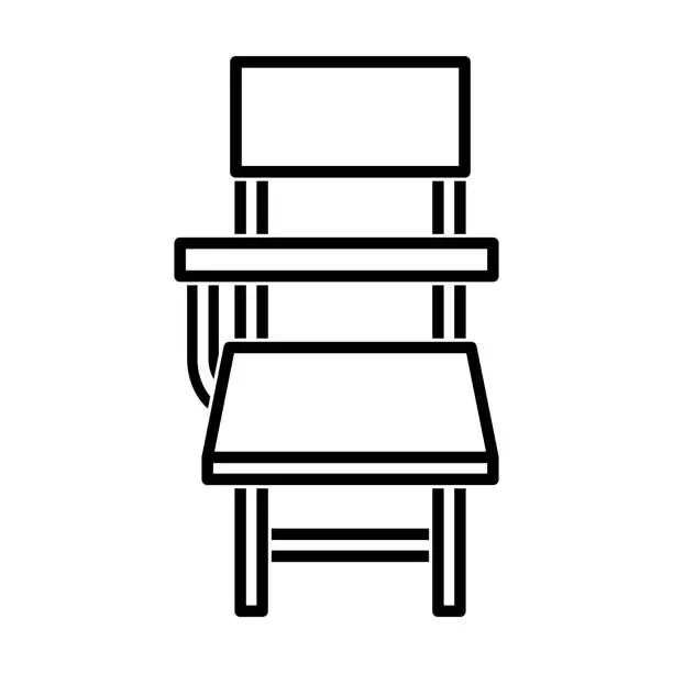 Vector illustration of school desk icon, school vector, desk illustration