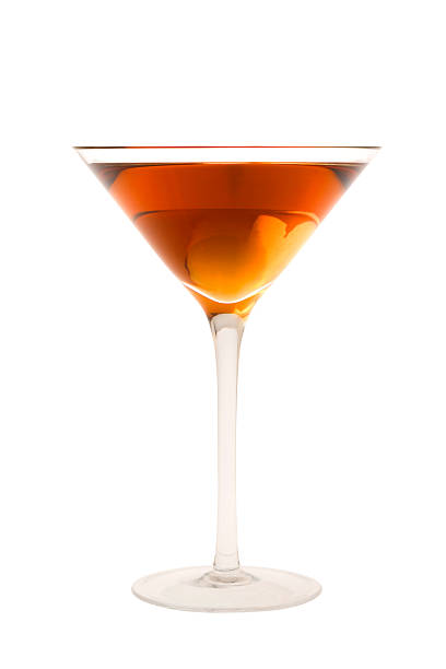Rob Roy or Manhatten cocktail on a white background stock photo