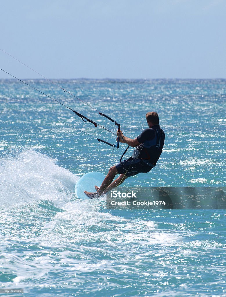 Kite Surfing Kite surfing on the Indian Ocean Wakeboarding Stock Photo