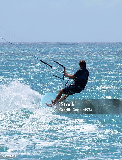 Kite Surfing Stock Photo - Download Image Now - Wakeboarding, Aquatic Sport, Blowing