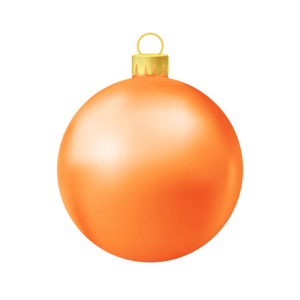 ilustrações, clipart, desenhos animados e ícones de bola de árvore de natal de laranja - led toys