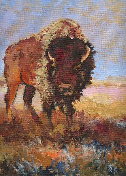 buffalo - american bison stock-grafiken, -clipart, -cartoons und -symbole