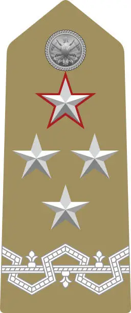Vector illustration of Shoulder pad military officer insignia of the Italy GENERALE DI CORPO D'ARMATA CON INCARICHI SPECIALI (LIEUTENANT GENERAL - SPECIAL IN CHARGES)
