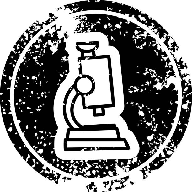 illustrazioni stock, clip art, cartoni animati e icone di tendenza di microscopio e simbolo dell'icona di slitta - microscope slide