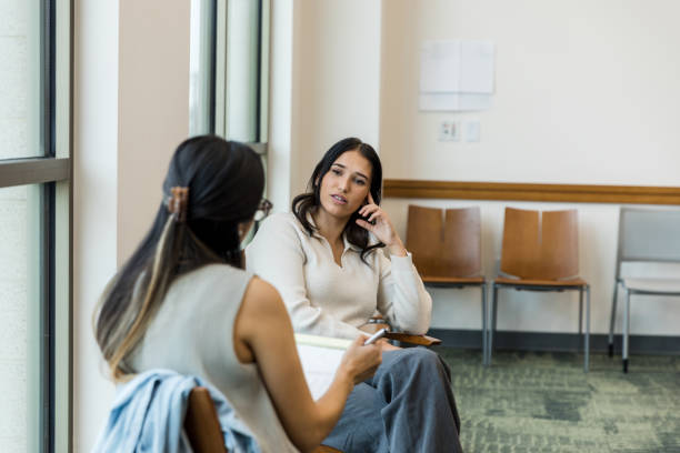 istock Young woman is defensive when unrecognizable therapist gives advice 1470735583