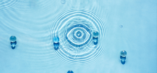 Water splash on blue background. 3D Render