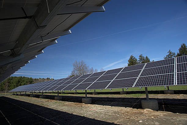 Solar panels stock photo