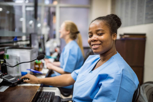 istock Nurses sitting in reception in hospital 1470737244