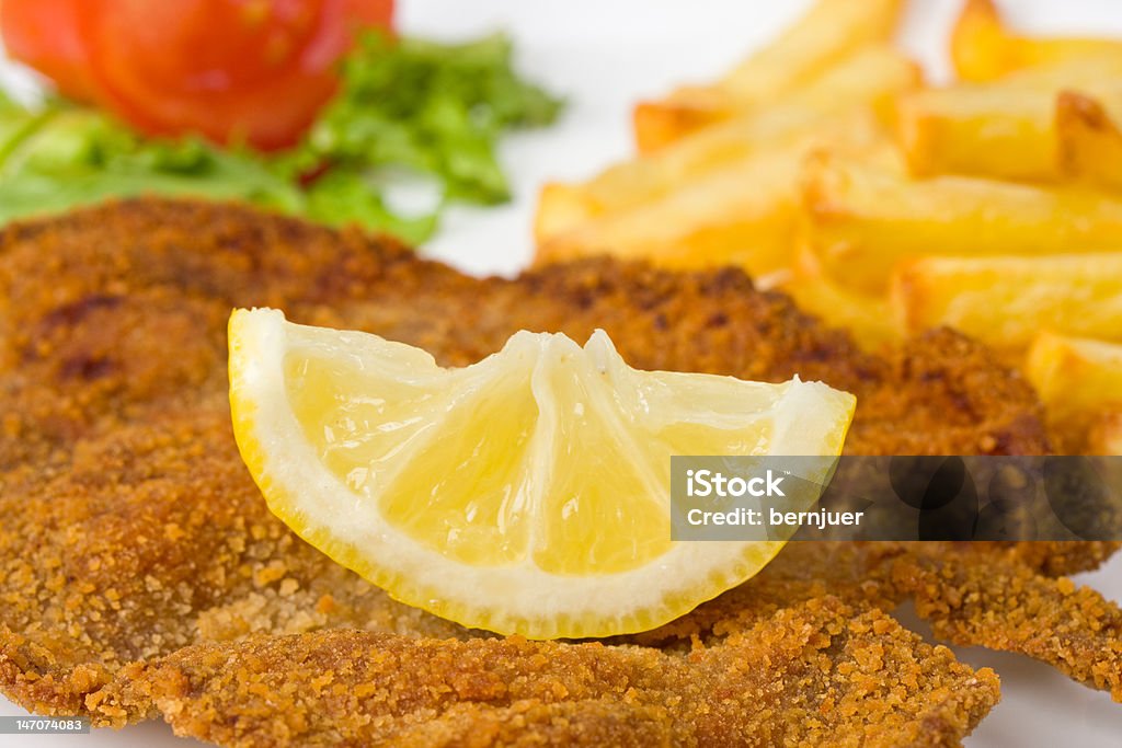 schnitzel - Royalty-free Batata Frita - Lanche Foto de stock