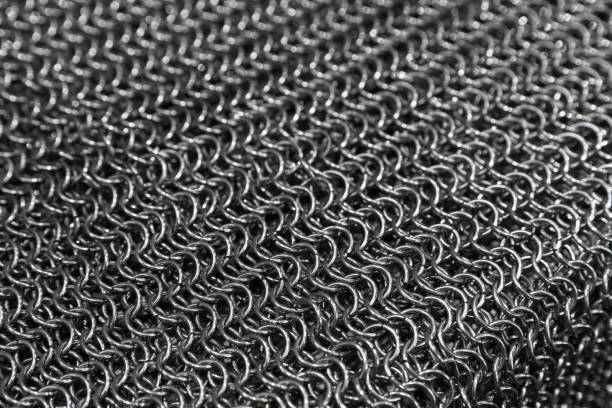 istock Chain mail close up photo. Medieval knight torso armor 1470741633