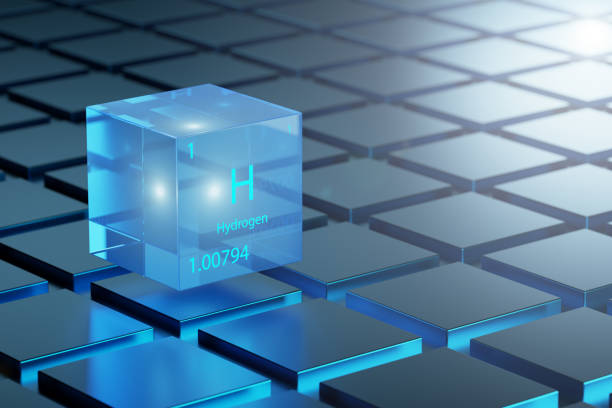 istock 3D illustration of Hydrogen as an element of the periodic table. Hydrogen element Hydrogen a metallic background. Hydrogen chemical element design showing element name, atomic weight and number. 3d render. 1470743661