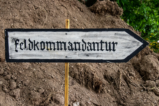 WWII road sign: Kommandantur