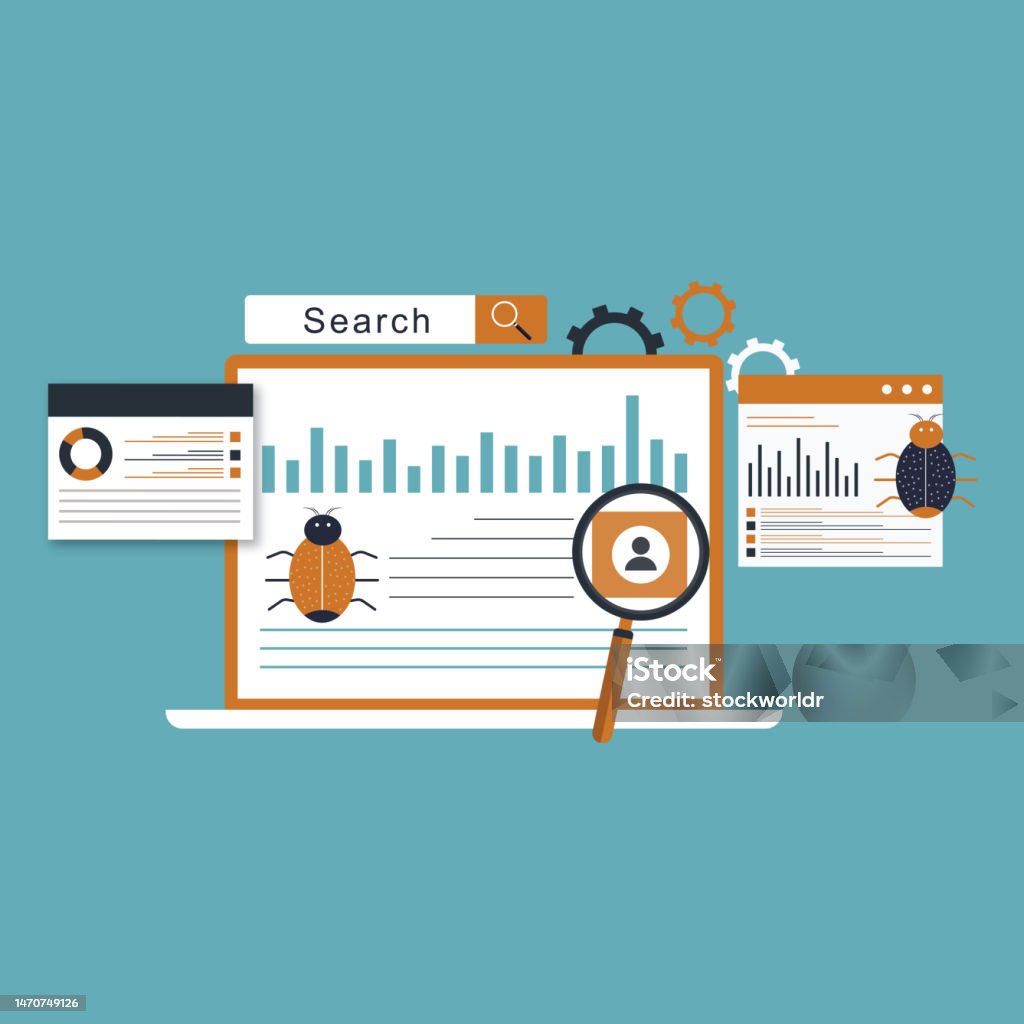 Bug And Virus In The Programming Code Stock Illustration - Download ...