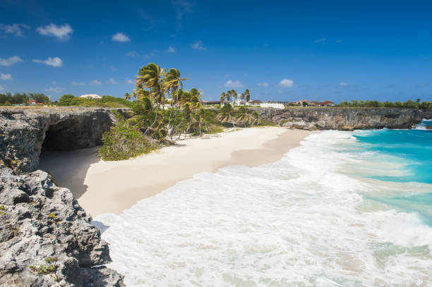 Bottom Bay beach in Barbados stock photo