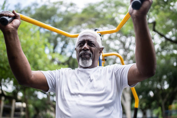 istock Senior man exercising in the park 1470751003