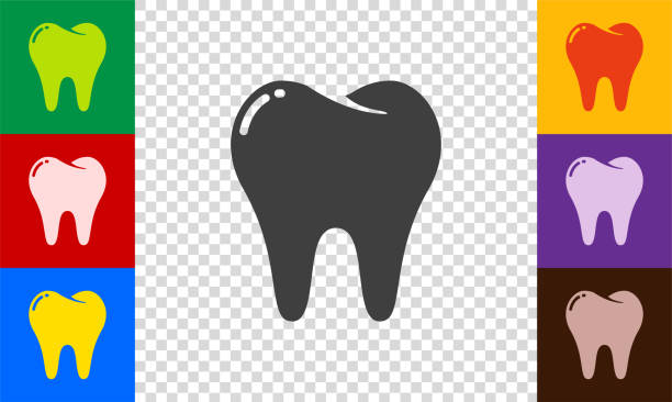 Tooth icon set. Vector illustration in HD very easy to make edits. blue and green braces stock illustrations