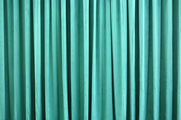 istock Green silk satin. Curtain. 1470751865