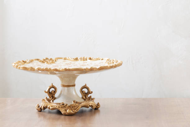 istock clean vintage big cake plate on wooden table 1470753233