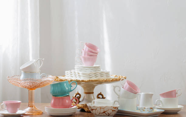 istock dishes for serving tea on wooden table on white background 1470753247