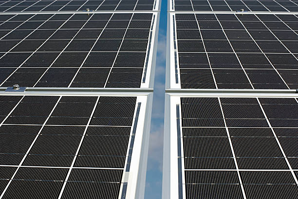 Solar panels stock photo