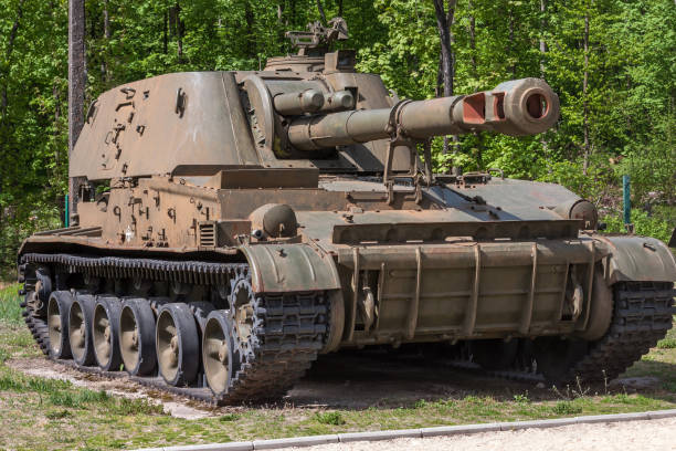 istock View of an old abandoned rusty soviet self-propelled howitzer 2S3 Akatsiya 1470754587