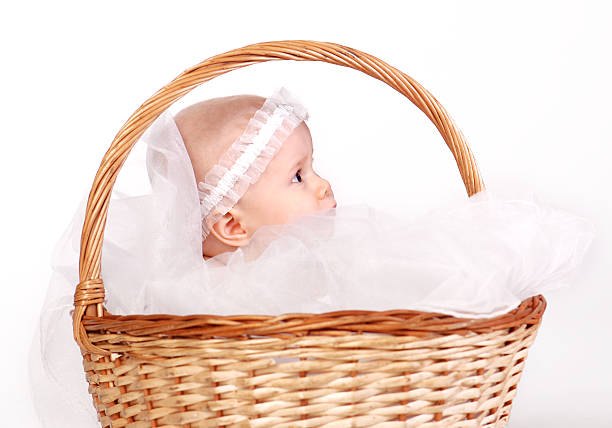 istock Little baby girl  on white background 147075546