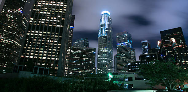istock Los Angeles city panoramic at night 147075667