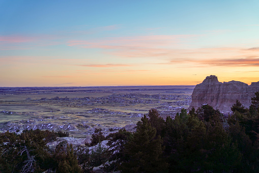 The Badlands of South Dakota in early morning light