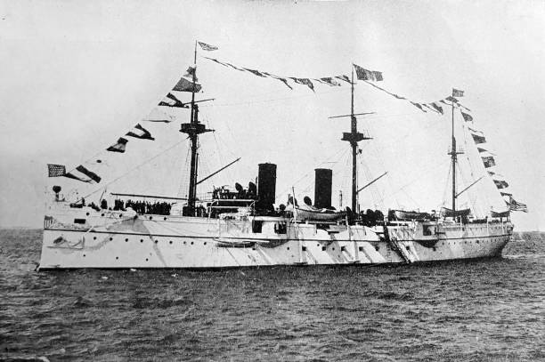 istock Antique illustration - United States cruiser San Francisco 1470757381