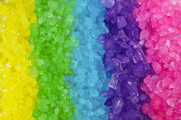 wielokolorowy crystal rock tęcza tło - stick of hard candy candy vibrant color multi colored zdjęcia i obrazy z banku zdjęć