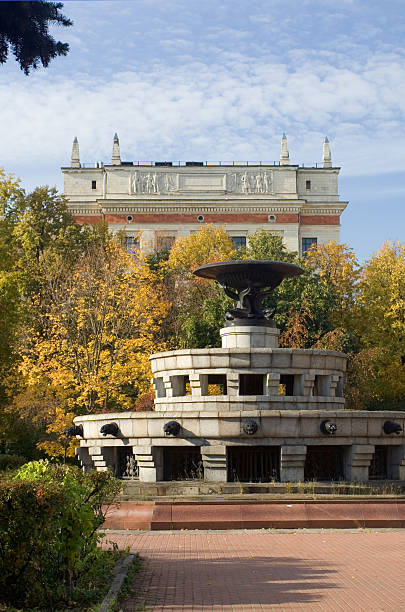 istock Fountain in Moscow Unuversity park 147076208