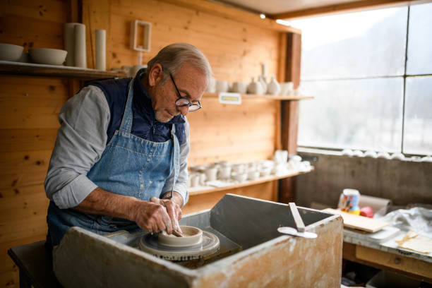 istock Ceramics pottery craft workshop: Pottery wheel 1470763038