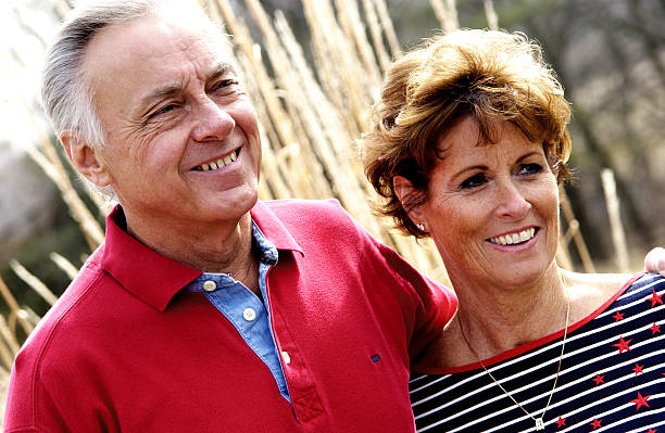 Senior couple portrait stock photo