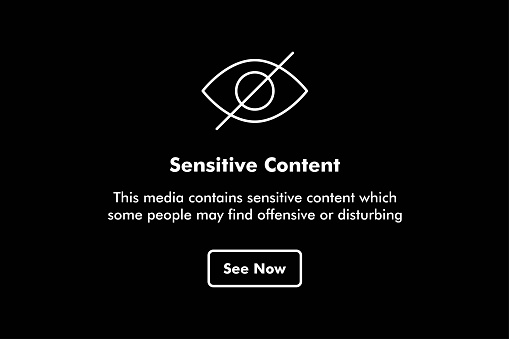 Sensitive Content vector icon set. Sign Warning template for social media. Explicit or Inappropriate content symbol