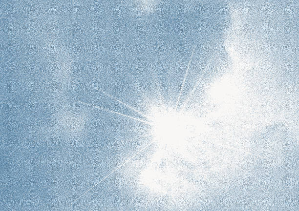 ilustrações, clipart, desenhos animados e ícones de ilustração de fundo de nuvens e raios solares - photographic effects smoke backgrounds blue