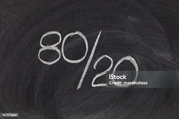 Pareto Principle Eightytwenty Rule Stock Photo - Download Image Now - Number 20, Number 80, Pareto Principle