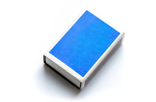 Partly opened box with matchsticks isolated on white background.