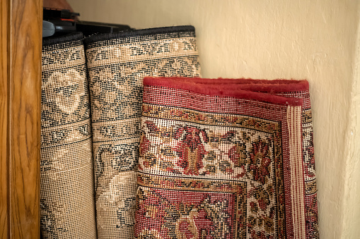 A Persian carpet or Persian rug is a heavy textile made for a wide variety of utilitarian and symbolic purposes and produced in Iran for home use, local sale, and export. Carpet weaving is an essential part of Persian culture and Iranian art.  Oriental rugs produced in this area stand out by the variety and elaborateness of its manifold designs.