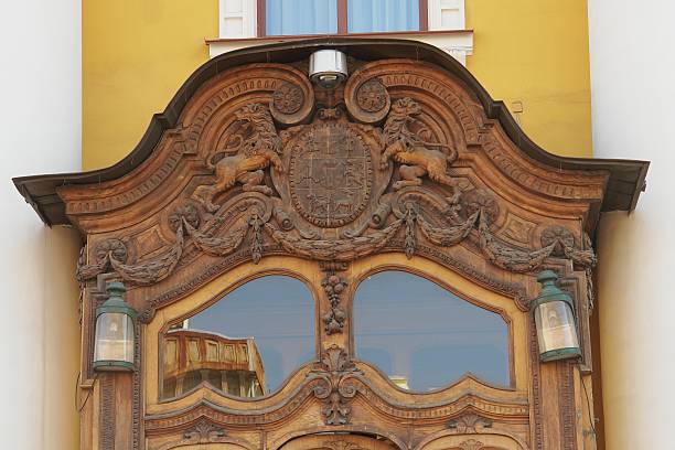 istock Ancient wooden door 147077358