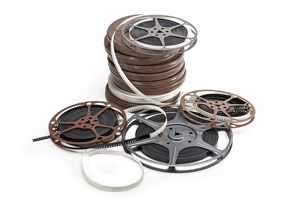 istock Stack of film, reels and cans 147077613