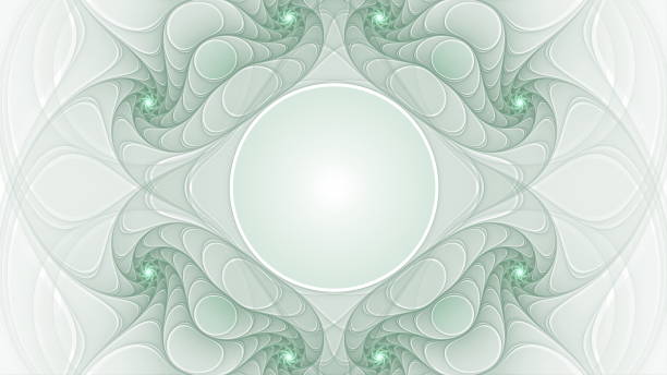 istock Luminous modern abstract background, fractal world. Digital space for use in design. Round shapes and lines. 3d render 1470776762