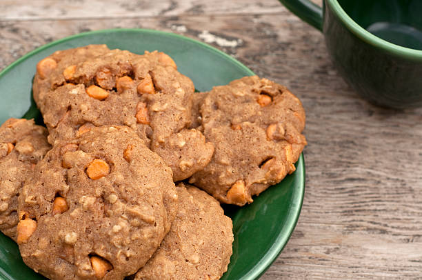 Homemade butterscotch cookies stock photo