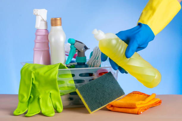 istock basket with cleaning products for home hygiene use 1470778647