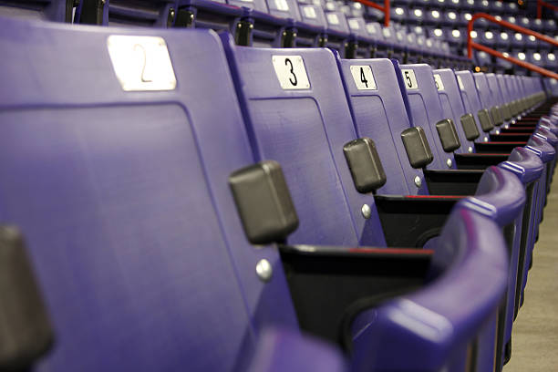 Row of arena seats stock photo