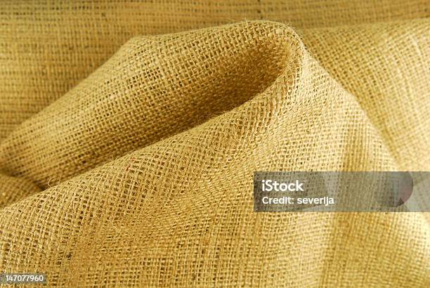 Foto de Bege Hessian Textura De Tecido e mais fotos de stock de Abstrato - Abstrato, Algodão - Malvaceae, Algodão - Material Têxtil